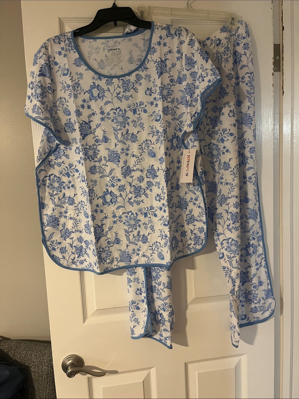 Blue Floral Pajama Set